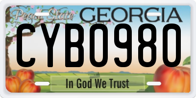 GA license plate CYB0980