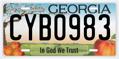 GA license plate CYB0983
