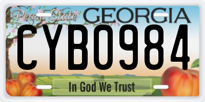 GA license plate CYB0984