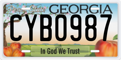 GA license plate CYB0987