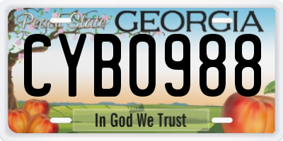GA license plate CYB0988