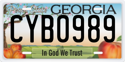 GA license plate CYB0989