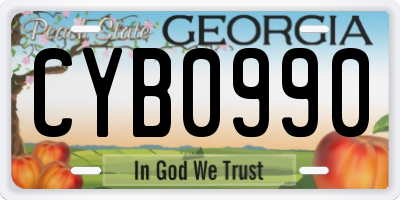 GA license plate CYB0990