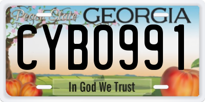 GA license plate CYB0991