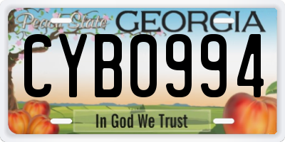 GA license plate CYB0994