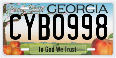 GA license plate CYB0998