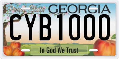 GA license plate CYB1000