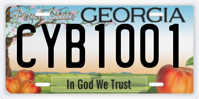 GA license plate CYB1001