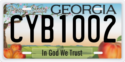 GA license plate CYB1002