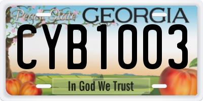 GA license plate CYB1003