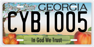 GA license plate CYB1005
