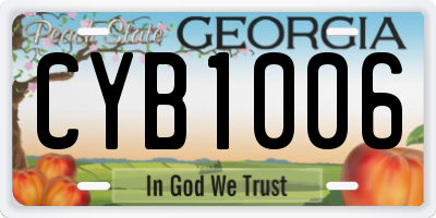 GA license plate CYB1006