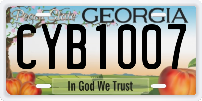 GA license plate CYB1007