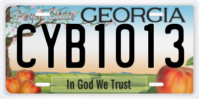 GA license plate CYB1013