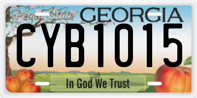 GA license plate CYB1015