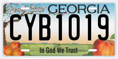 GA license plate CYB1019