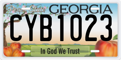 GA license plate CYB1023