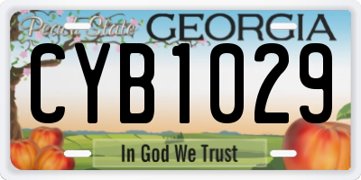 GA license plate CYB1029
