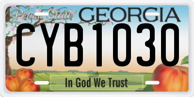 GA license plate CYB1030