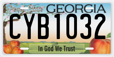GA license plate CYB1032
