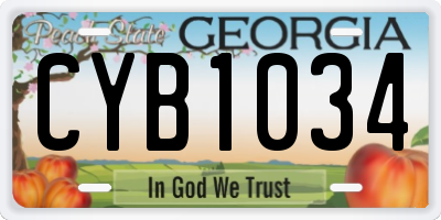 GA license plate CYB1034