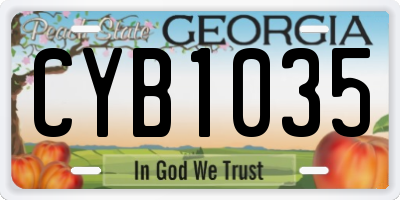 GA license plate CYB1035
