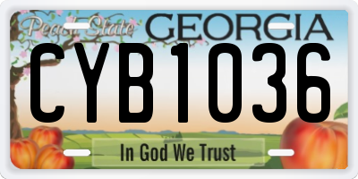 GA license plate CYB1036