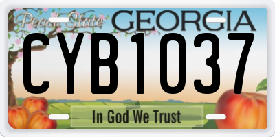 GA license plate CYB1037