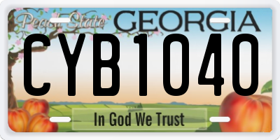 GA license plate CYB1040
