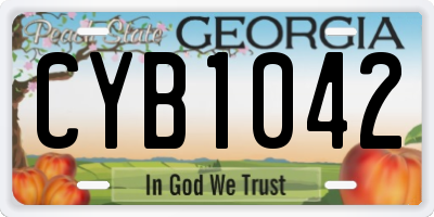 GA license plate CYB1042