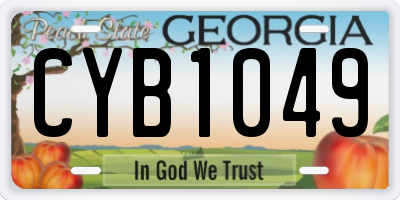 GA license plate CYB1049