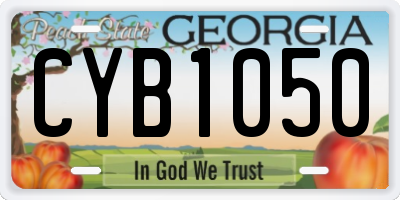 GA license plate CYB1050