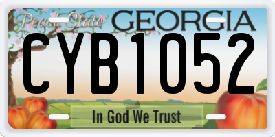 GA license plate CYB1052