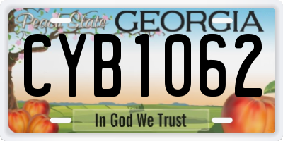 GA license plate CYB1062