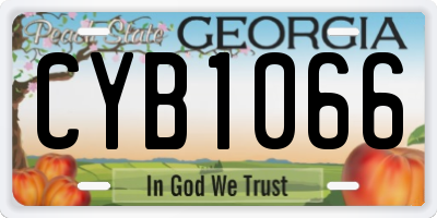 GA license plate CYB1066