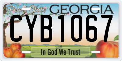 GA license plate CYB1067