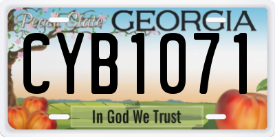 GA license plate CYB1071