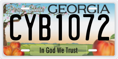 GA license plate CYB1072