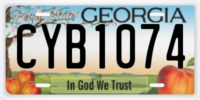 GA license plate CYB1074