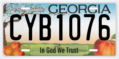 GA license plate CYB1076