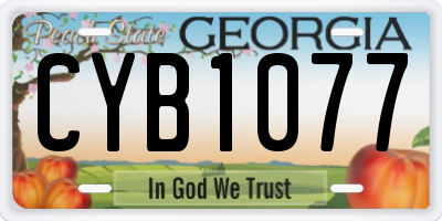 GA license plate CYB1077