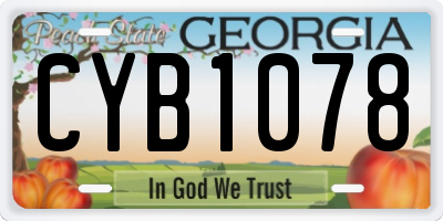GA license plate CYB1078