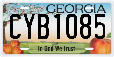 GA license plate CYB1085