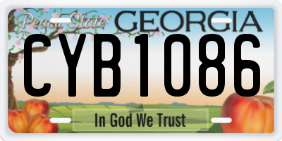 GA license plate CYB1086