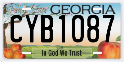 GA license plate CYB1087