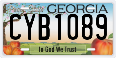 GA license plate CYB1089