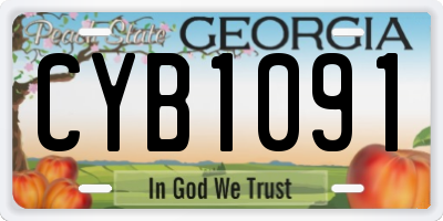 GA license plate CYB1091
