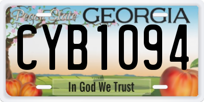 GA license plate CYB1094
