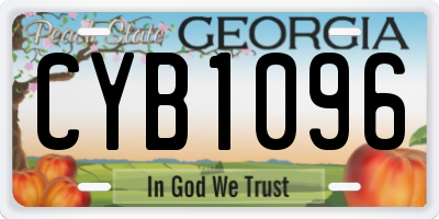 GA license plate CYB1096