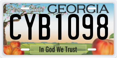 GA license plate CYB1098